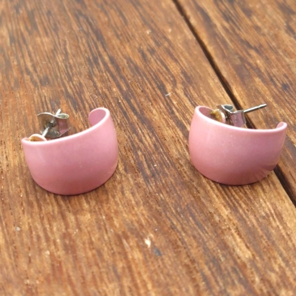 Fairy pink hoops earrings E609‎